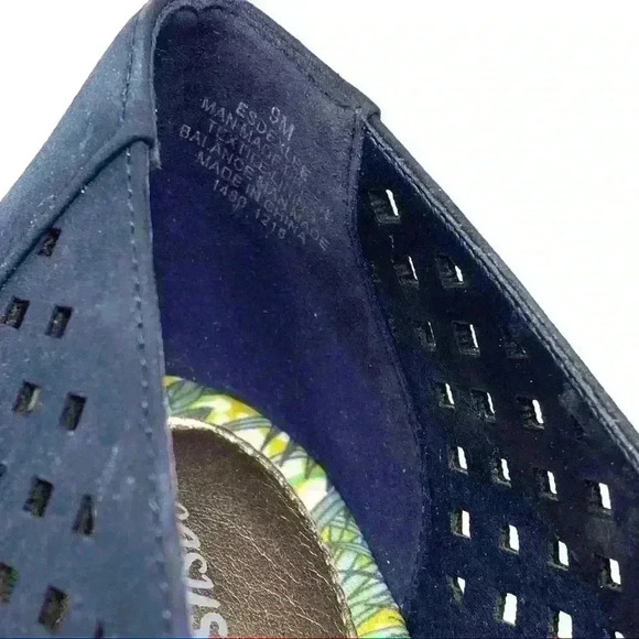 Easy Spirit Dexlee 3 Flat Shoes Blue Cut Out 9 New - Picture 7 of 8